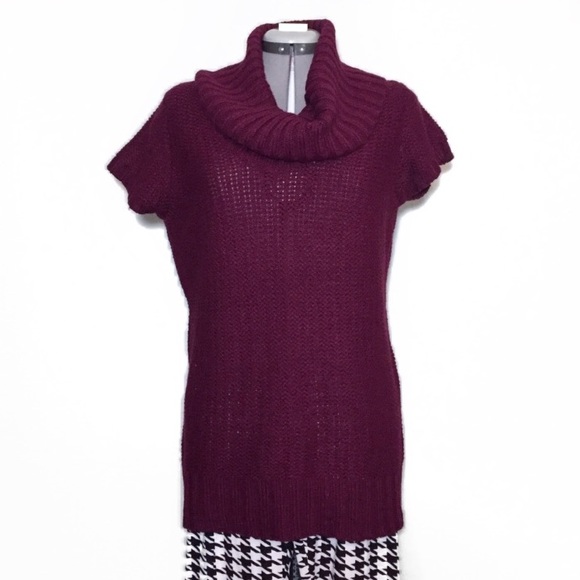 Dress Barn Sweaters - NEW Dressbarn Maroon Cowl Cable Knit Sweater Tunic